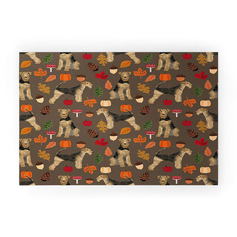 Petfriendly Airedale Terrier Autumn Fall Welcome Mat