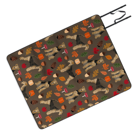 Petfriendly Airedale Terrier Autumn Fall Picnic Blanket