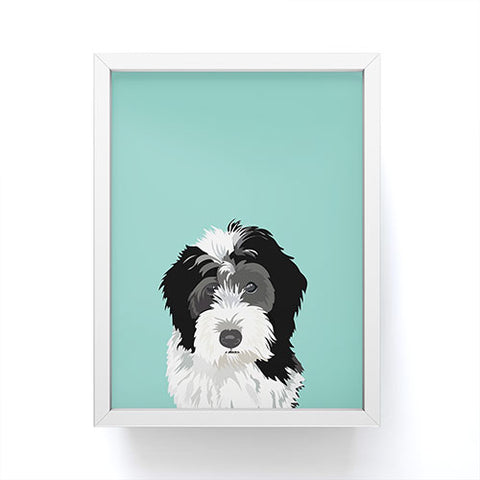 Petfriendly Bernedoodle pet portrait Framed Mini Art Print