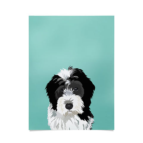 Petfriendly Bernedoodle pet portrait Poster