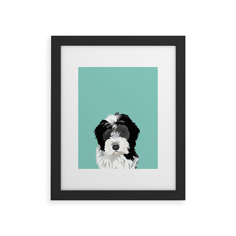Petfriendly Bernedoodle pet portrait Framed Art Print