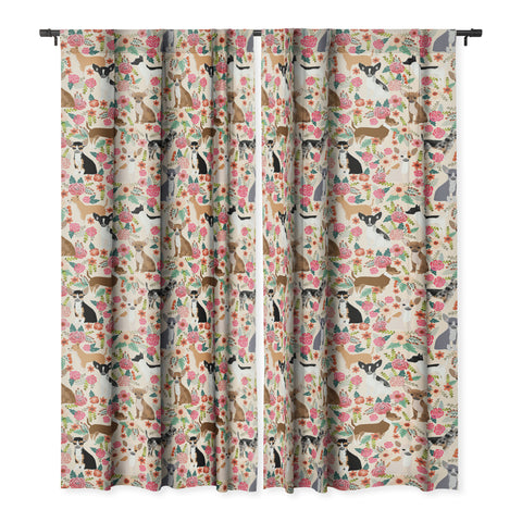 Petfriendly Chihuahua florals cute pastel Blackout Non Repeat