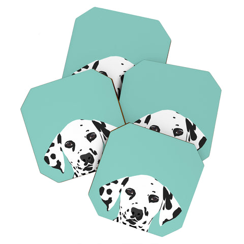 Petfriendly Dalmatian cute puppy dog black Coaster Set