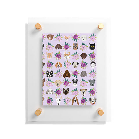 Petfriendly Dogs and cats pet friendly floral Floating Acrylic Print