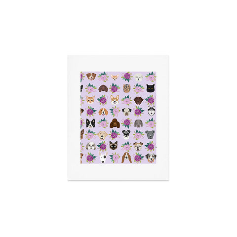 Petfriendly Dogs and cats pet friendly floral Art Print