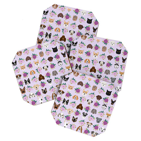 Petfriendly Dogs and cats pet friendly floral Coaster Set