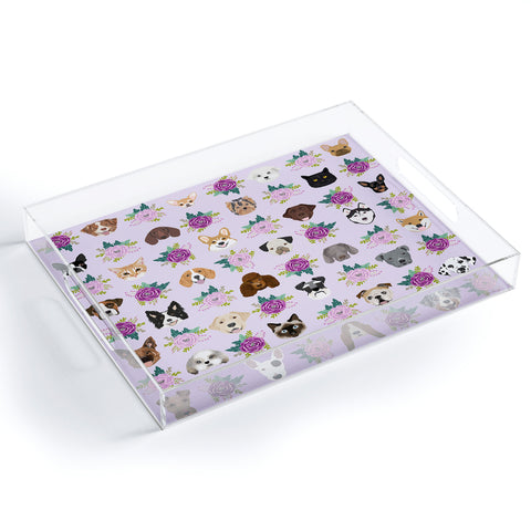 Petfriendly Dogs and cats pet friendly floral Acrylic Tray
