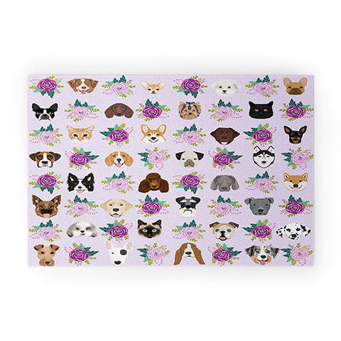 Petfriendly Dogs and cats pet friendly floral Welcome Mat