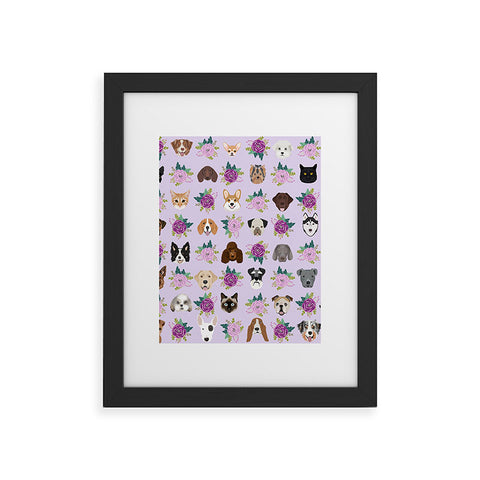 Petfriendly Dogs and cats pet friendly floral Framed Art Print