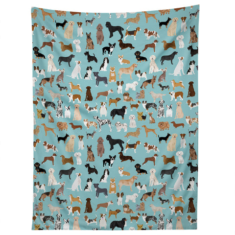 Petfriendly Dogs pattern print dog breeds Tapestry