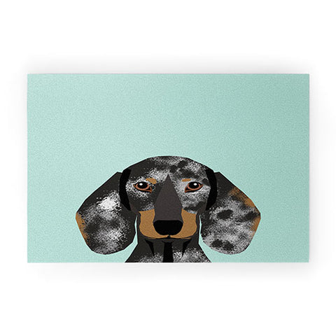 Petfriendly Doxie Dachshund merle Welcome Mat