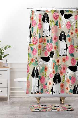 Petfriendly English Springer Spaniel Shower Curtain And Mat