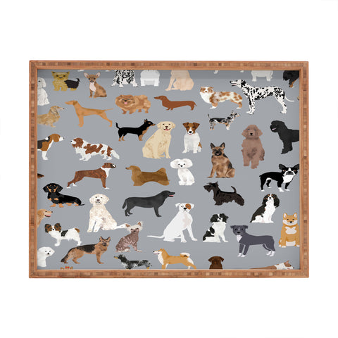 Petfriendly Mixed Dog lots of dogs Rectangular Tray