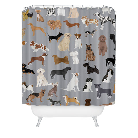 Petfriendly Mixed Dog lots of dogs Shower Curtain
