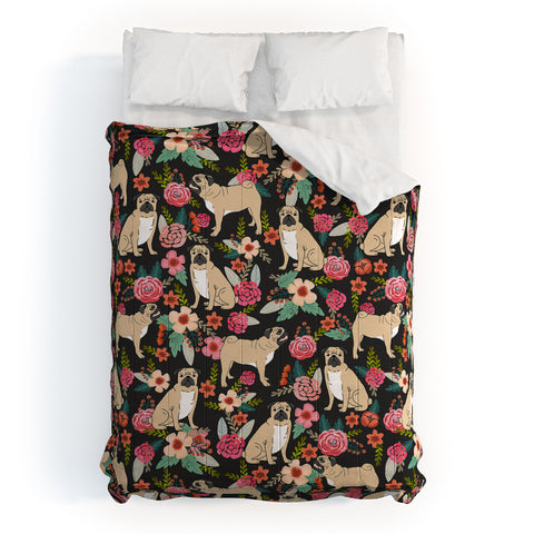 Petfriendly Pugs of spring floral pug dog Comforter