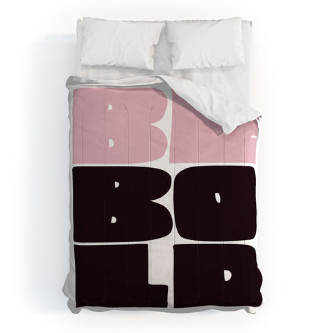 Phirst Be Bold black and pink Comforter