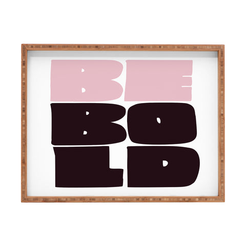 Phirst Be Bold black and pink Rectangular Tray