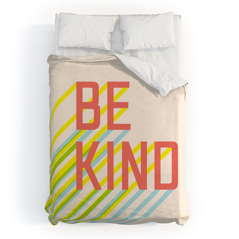 Phirst Be Kind Typography Duvet Cover