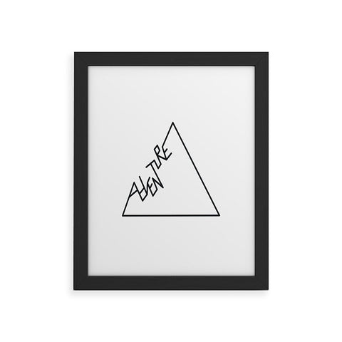 Phirst Black and white Adventure typo Framed Art Print