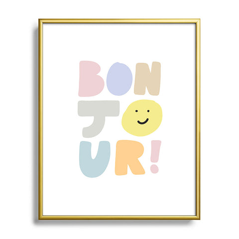 Phirst Bonjour smile Metal Framed Art Print