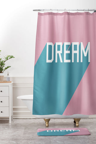 Phirst Dream Typography Shower Curtain And Mat