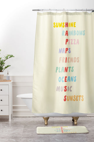 Phirst Favorite things Sunshine Shower Curtain And Mat