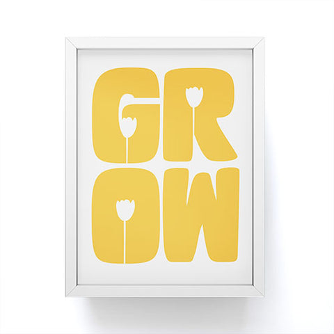 Phirst Grow Typography Framed Mini Art Print