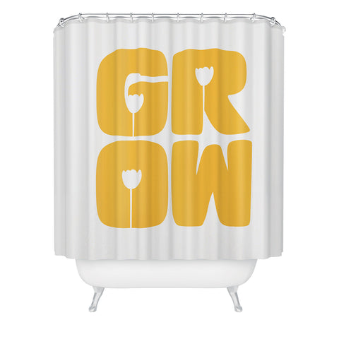 Phirst Grow Typography Shower Curtain