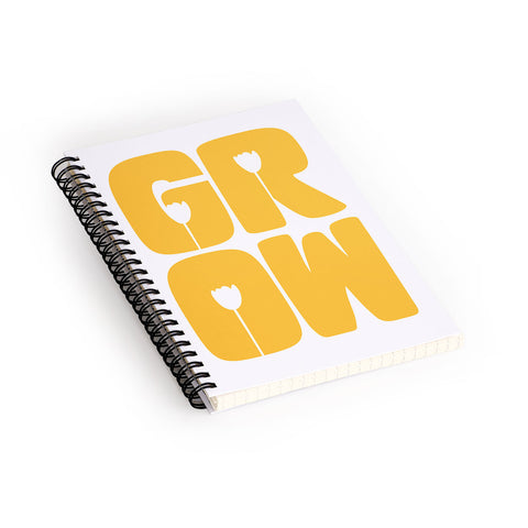 Phirst Grow Typography Spiral Notebook