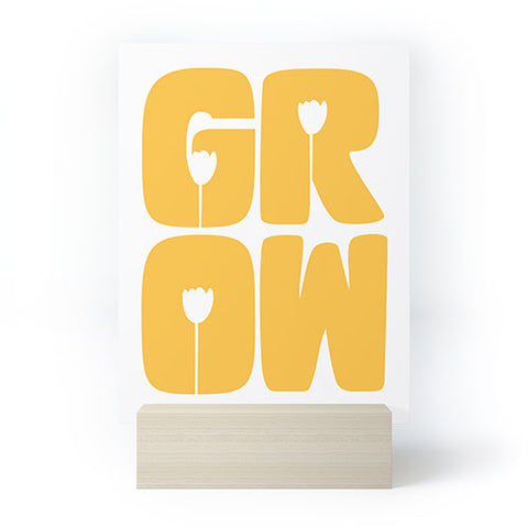 Phirst Grow Typography Mini Art Print