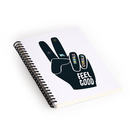 Phirst Inhale Exhale Peace Sign Spiral Notebook
