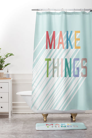 Phirst Make Things Shower Curtain And Mat