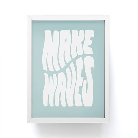 Phirst Make Waves Pale Blue Framed Mini Art Print