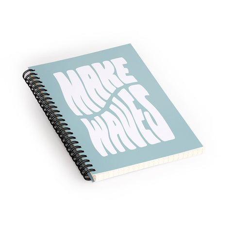 Phirst Make Waves Pale Blue Spiral Notebook