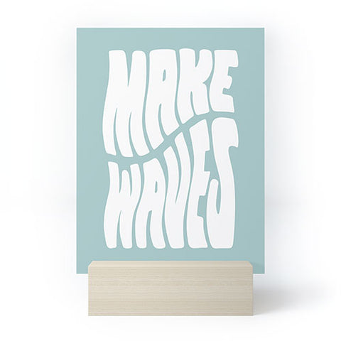 Phirst Make Waves Pale Blue Mini Art Print