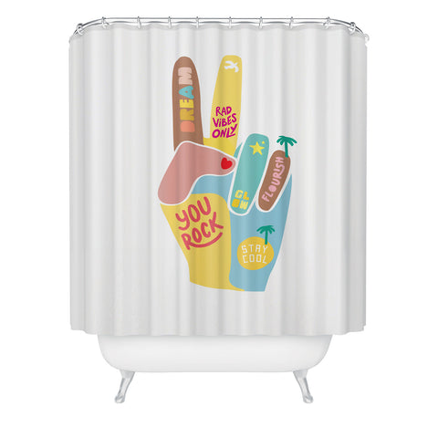 Phirst Motivational Peace Out Shower Curtain