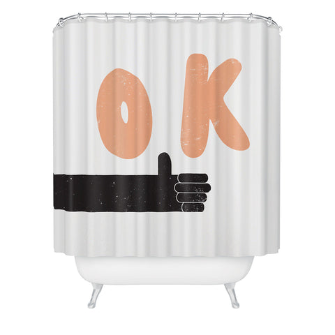Phirst OK Thumbs Up Shower Curtain