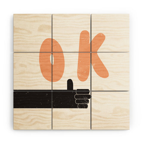 Phirst OK Thumbs Up Wood Wall Mural