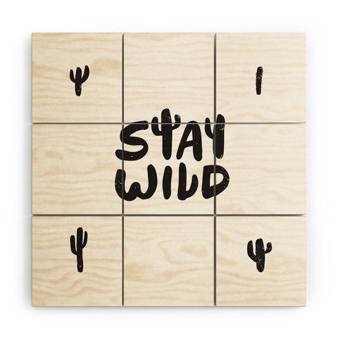Phirst Stay Wild Cacti Wood Wall Mural