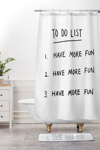 Phirst To Do List Shower Curtain And Mat