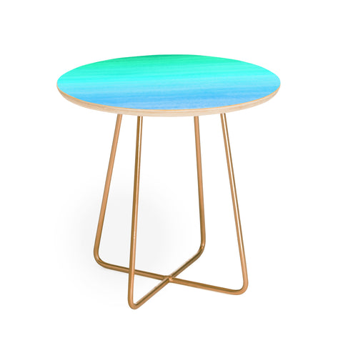 PI Photography and Designs Aqua Gradient Watercolor Round Side Table