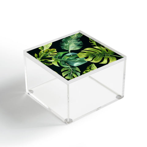 PI Photography and Designs Botanical Tropical Palm Leaves Acrylic Box