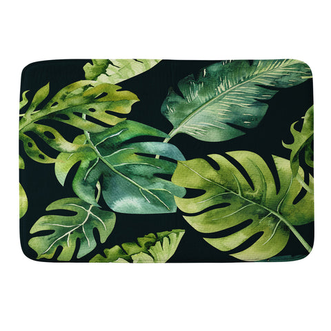 PI Photography and Designs Botanical Tropical Palm Leaves Memory Foam Bath Mat