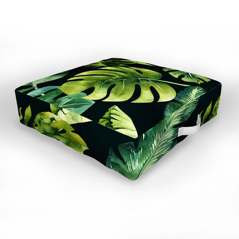 PI Photography and Designs Botanical Tropical Palm Leaves Outdoor Floor Cushion