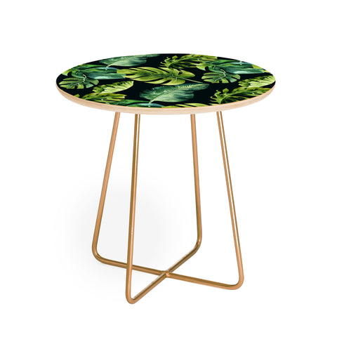 PI Photography and Designs Botanical Tropical Palm Leaves Round Side Table