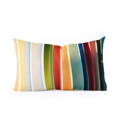 PI Photography and Designs Colorful Surfboards Oblong Throw Pillow