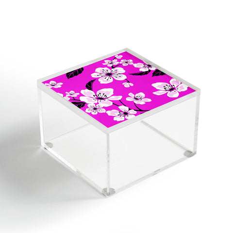 PI Photography and Designs Fuschia Sakura Flowers Acrylic Box