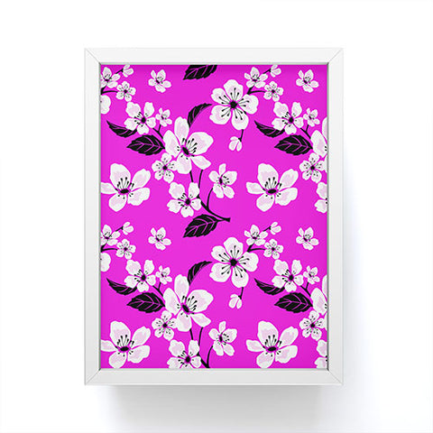 PI Photography and Designs Fuschia Sakura Flowers Framed Mini Art Print