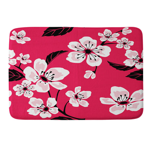 PI Photography and Designs Pink Sakura Cherry Blooms Memory Foam Bath Mat