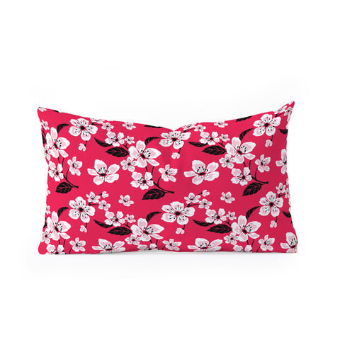 PI Photography and Designs Pink Sakura Cherry Blooms Oblong Throw Pillow
